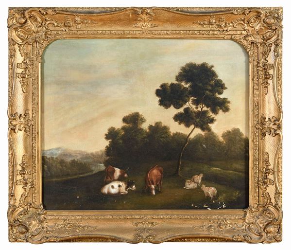 PAESAGGIO CON ARMENTI DI SCUOLA INGLESE