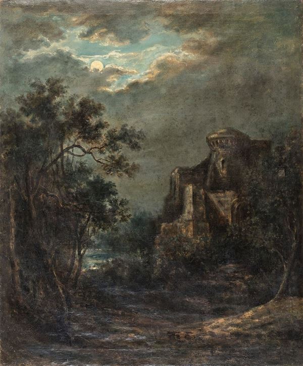 DIPINTO PAESAGGIO NOTTURNO