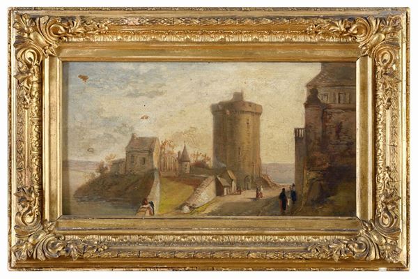 DIPINTO TORRE DI AVVISTAMENTO F.TO FREDERICK HAMILTON JACKSON