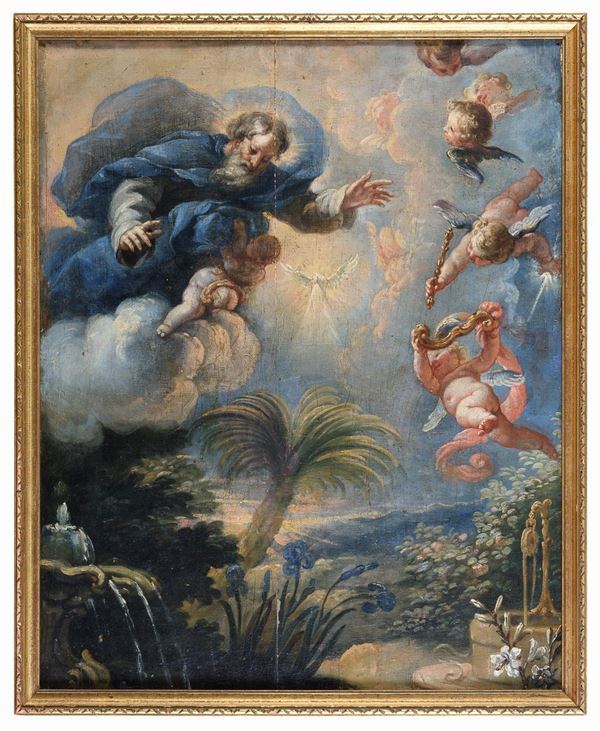 ALLEGORIA CON DIO PADRE DI PITTORE MERDIONALE