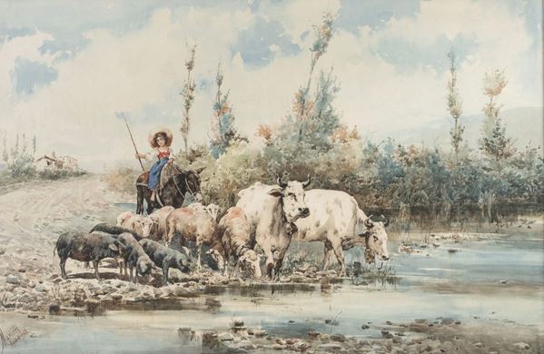 ACQUERELLO PALUDI PONTINE F.TO MANCINI