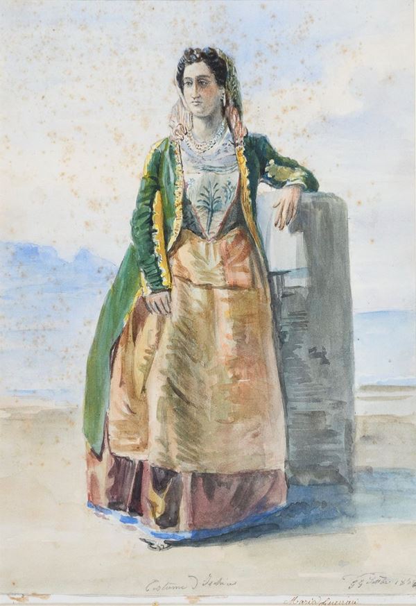 COPPIA DI ACQUERELLI COSTUMI NAPOLETANI