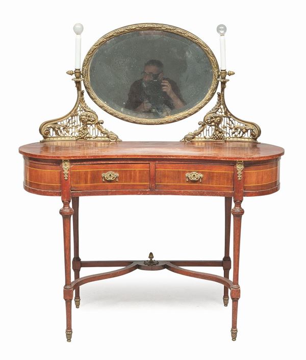 INCONSUETA TOLETTA IN LEGNO E BRONZO