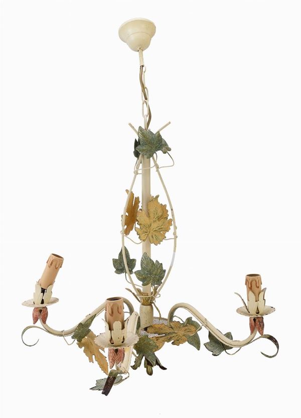 LAMPADARIO IN METALLO LACCATO, ANNI &#39;50