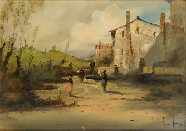 DIPINTO PAESAGGIO DI PITTORE NORD EUROPEO