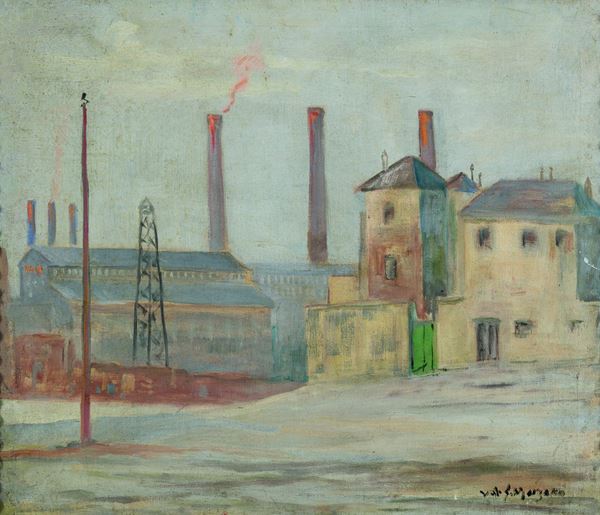 DIPINTO FERRIERE DELLA FIAT, F.TO V. DI G. MARZANO, 1957