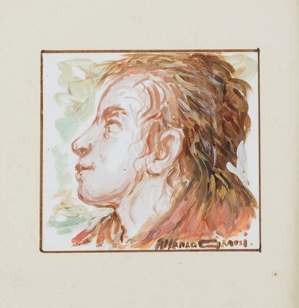 DIPINTO VOLTO DI ALFONSO GRASSI