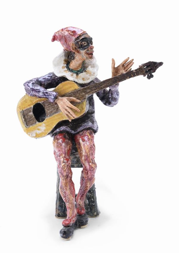 CERAMICA PULCINELLA SUONATORE