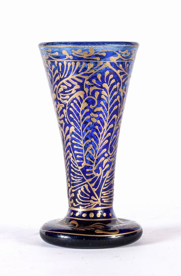 VASO VETRO CON DECORAZIONE ORO