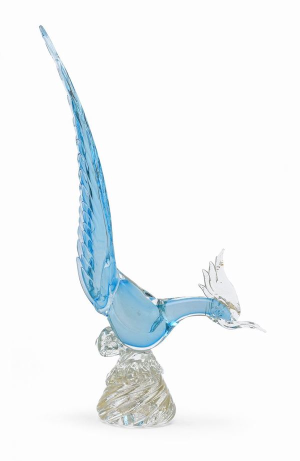 SCULTURA DI UCCELLO IN VETRO, MURANO