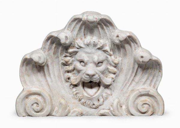 BOCCA DI FONTANA IN MARMO BIANCO