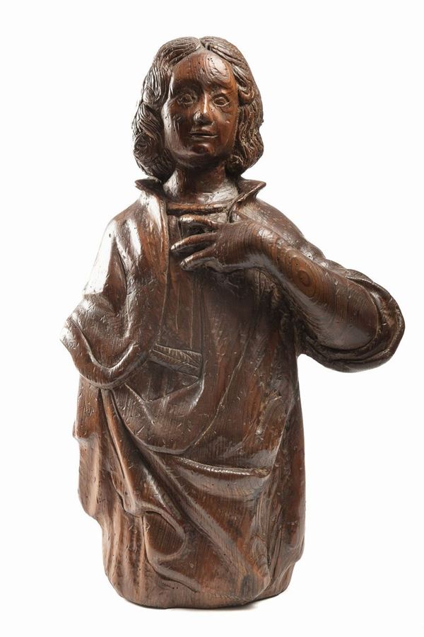 SCULTURA DI SANTO IN ROVERE DEL CINQUECENTO