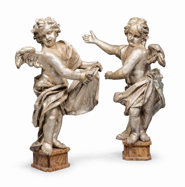 COPPIA DI GRANDI SCULTURE, ROMA PERIODO BAROCCO