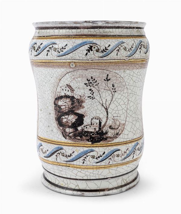 VASO IN MAIOLICA, PROBABILMENTE LUCANIA