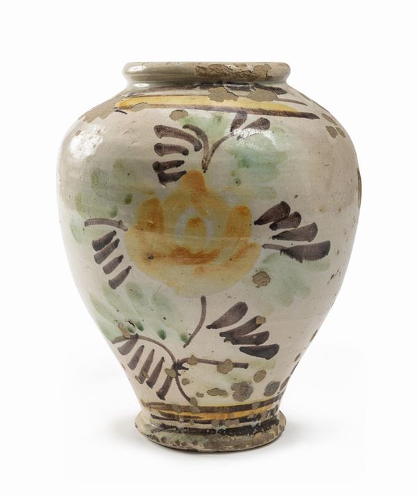 VASO IN MAIOLICA, PROBABILMENTE NAPOLI