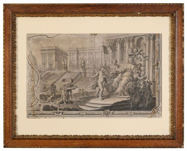 INCISIONE CAMPIDOGLIO DI INCISORE ROMANO