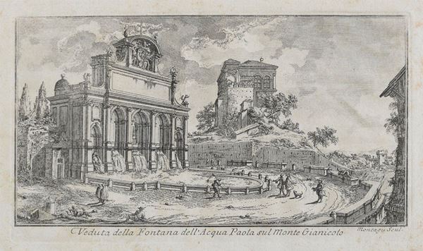 INCISIONE FONTANA DELL&#39;ACQUA PAOLA
