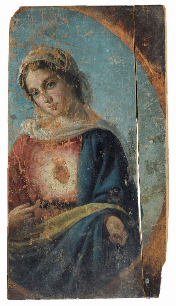 TAVOLETTA DIPINTA RAFFIGURANTE VERGINE