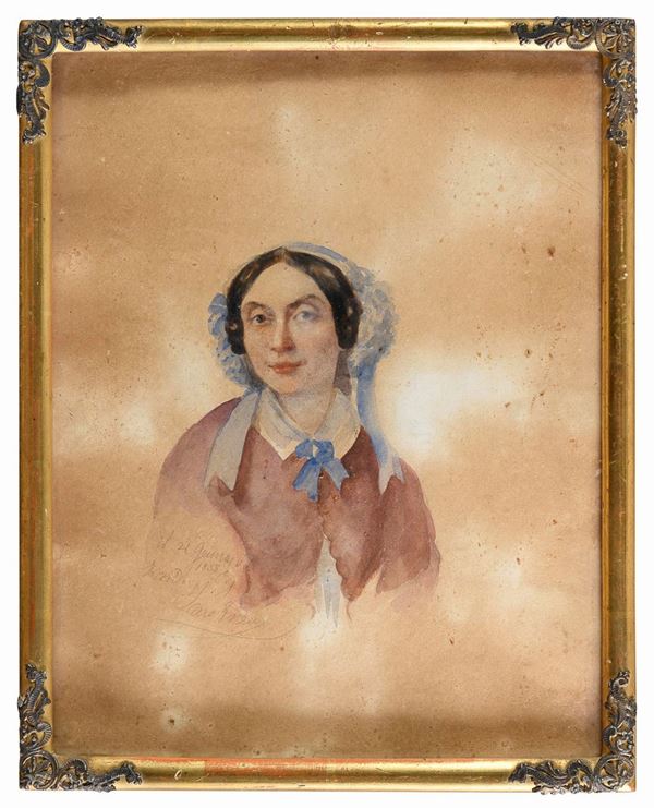 COPPIA DI ACQUERELLI RITRATTI