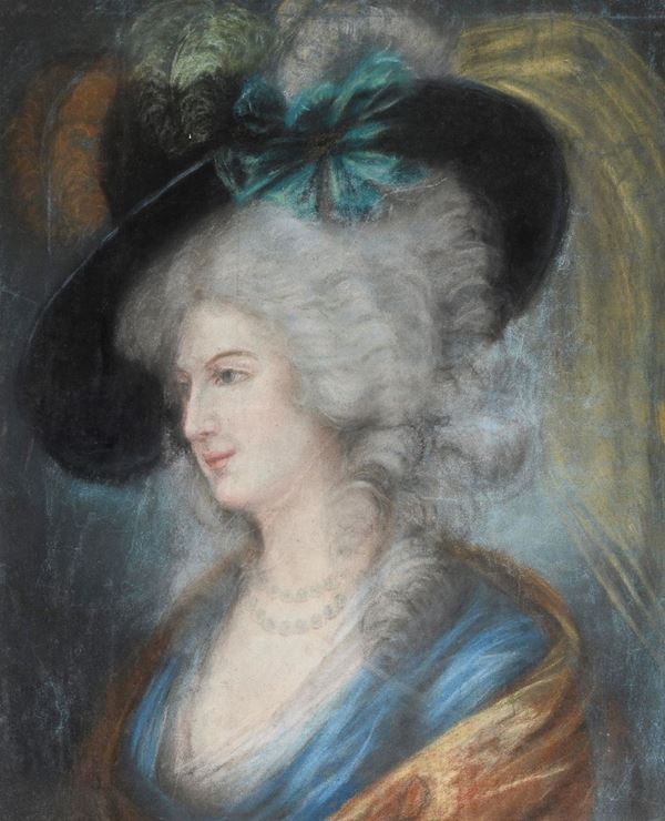 PASTELLO NOBILDONNA DI PITTORE INGLESE
