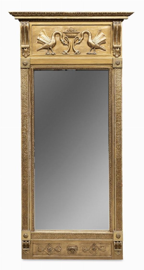 CAMINIERA IN LEGNO DORATO, INIZI XIX SECOLO