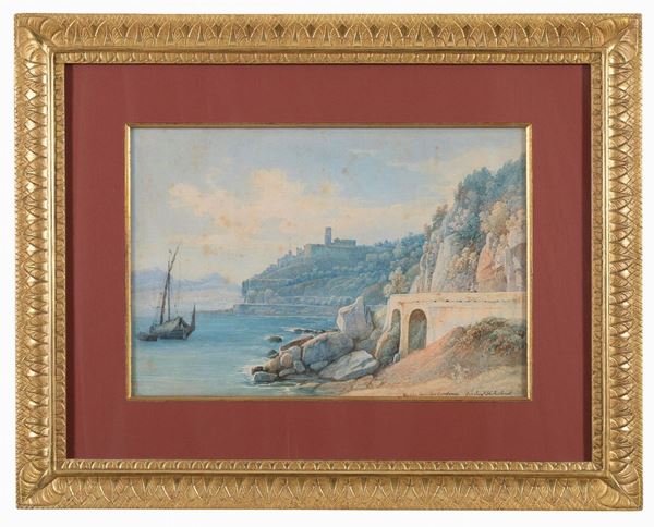 ACQUERELLO CASTELLAMARE DI JAQUES HENRI JUILLERAT