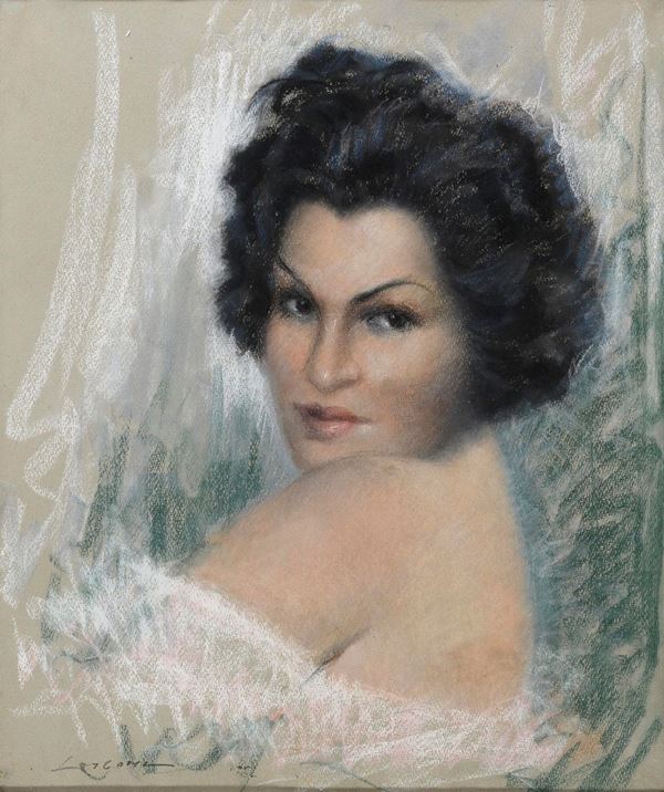 PASTELLO RITRATTO DI DONNA DI LUIGI CONCONI