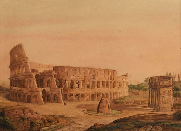 ACQUERELLO COLOSSEO F.TO A BORELLI