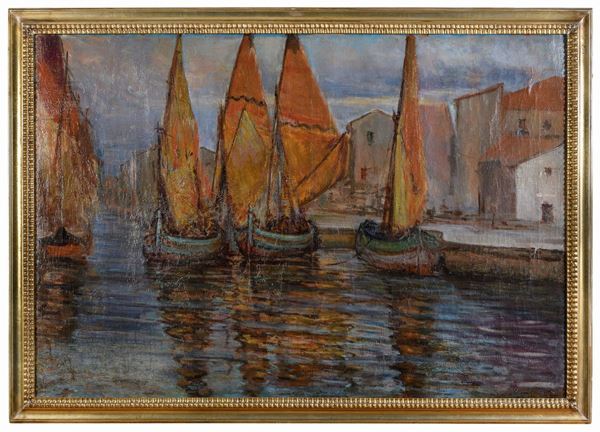 DIPINTO BARCHE A CHIOGGIA