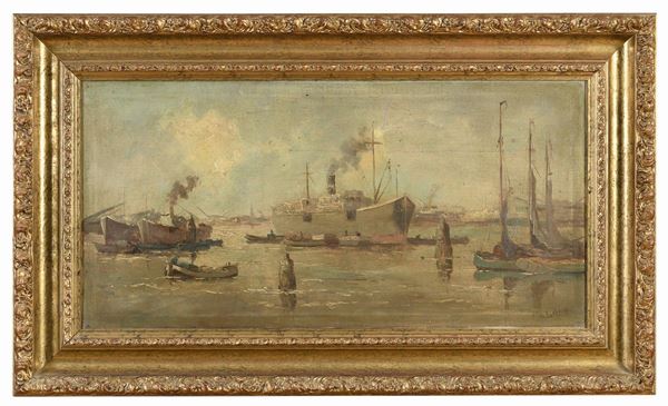 DIPINTO NAVI AL PORTO DI FREDERICK ROOSDORP