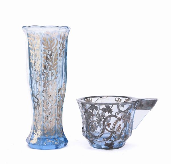 VASO E TAZZINA IN VETRO AGEMINATO