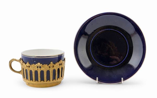 TAZZA E PIATTINO IN CERAMICA, INGHILTERRA