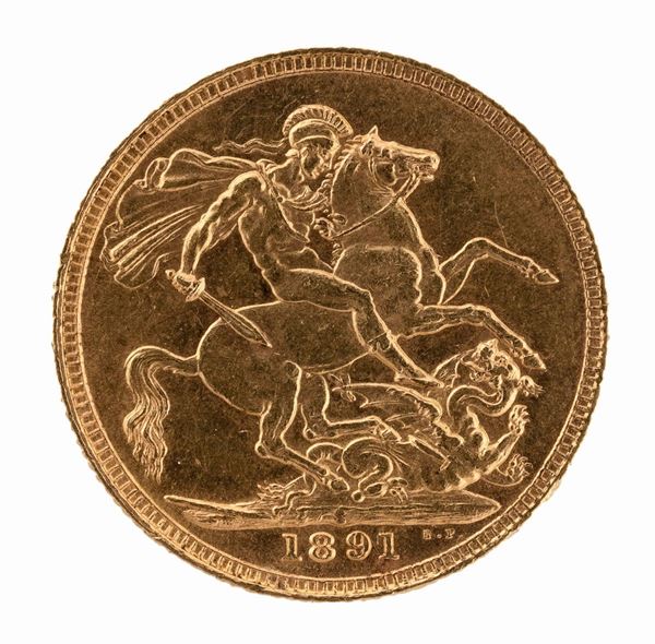 MONETA STERLINA IN ORO, 1891