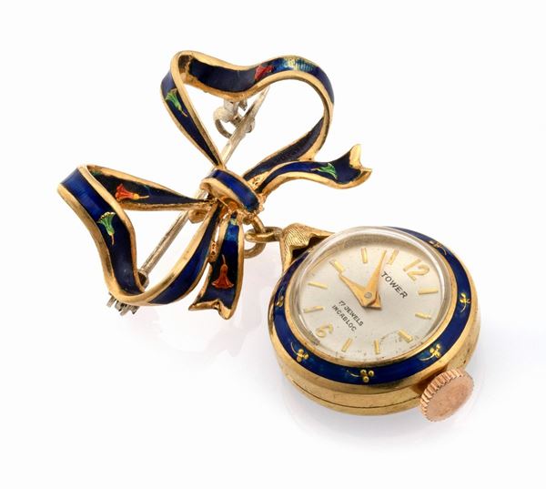 SPILLA OROLOGIO TOWER CON SMALTI