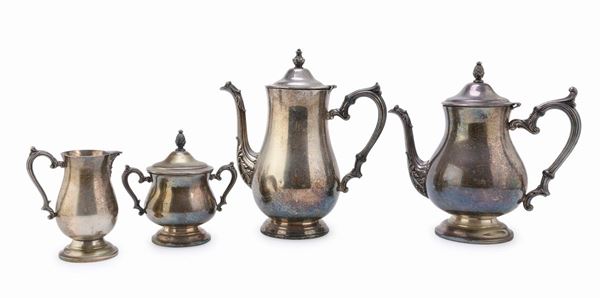 SERVIZIO DA TÈ E CAFFÈ IN SILVERPLATED, NEW YORK 1970 ca.
