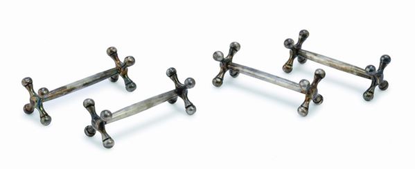 QUATTRO PORTA POSATE IN SILVERPLATED, INGHILTERRA 1900