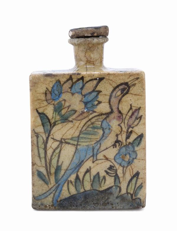 FIASCA IN MAIOLICA, PERSIA XIX SECOLO