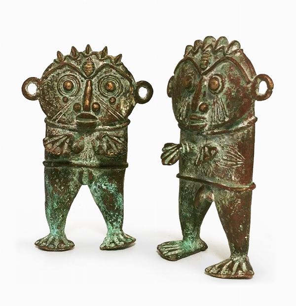 COPPIA DI SCULTURE IN BRONZO, AFRICA