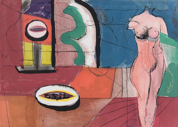 LITOGRAFIA CON NUDO F.TA CASSINARI