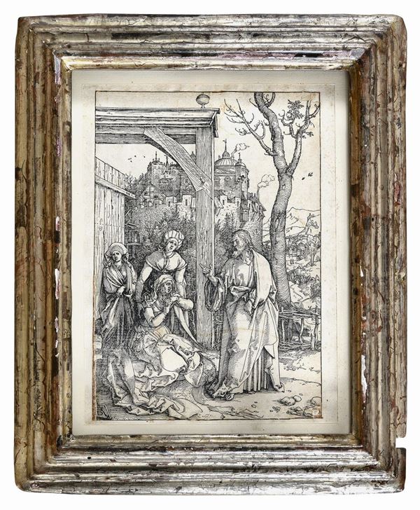 INCISIONE CRISTO SI CONGEDA DA SUA MADRE DI ALBRECHT D&#220;RER
