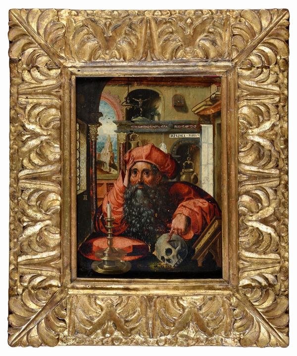 TAVOLA SAN GIROLAMO NELLO STUDIO  DI PIETER COECK