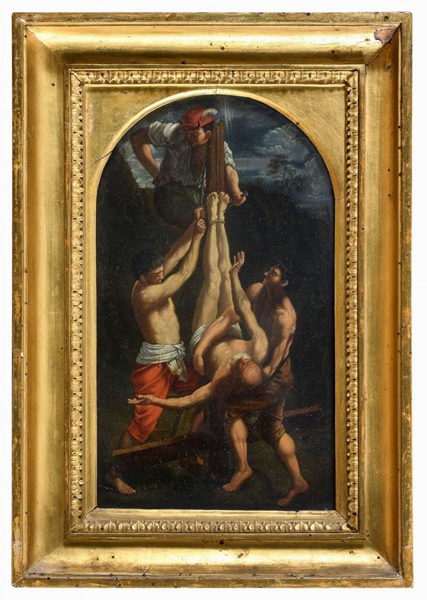 DIPINTO CROCIFISSIONE DI SAN PIETRO, DA GUIDO RENI