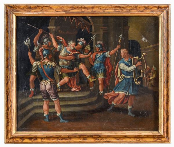 TAVOLA SAUL ATTACCA DAVIDE DI PITTORE FIAMMINGO