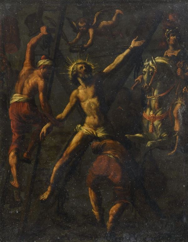 CROCIFISSIONE DI SANT&#39;ANDREA SU ARDESIA, BOTTEGA DEL BRUSASORZI