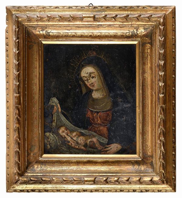 DIPINTO VERGINE DI PITTORE FIAMMINGO