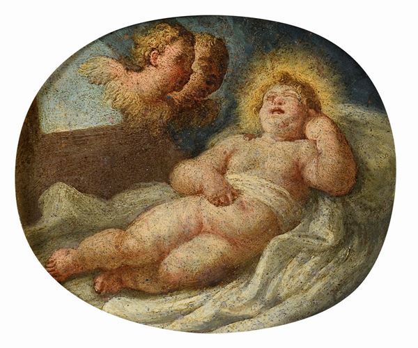 RAME GES&#217; DORMIENTE DI PITTORE NAPOLETANO