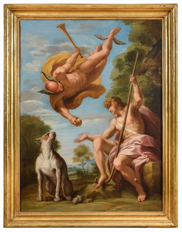COPPIA DI DIPINTI DI PITTORE ROMANO SEGUACE DI ANNIBALE CARRACCI