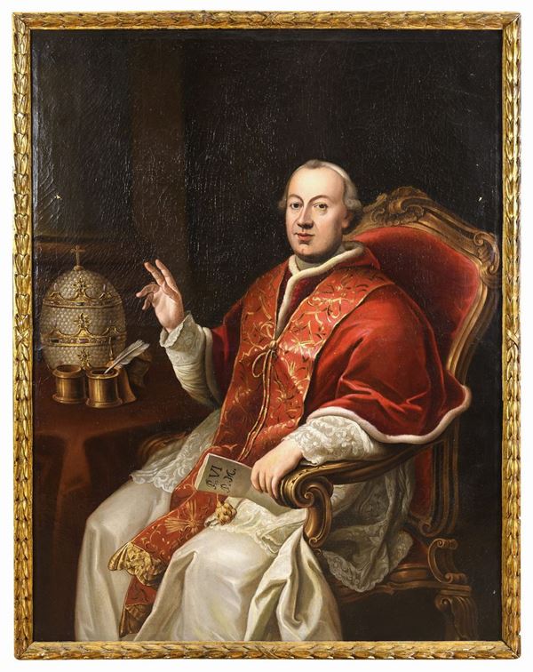 RITRATTO DI PAPA PIO VI DI PITTORE ROMANO DEL SETTECENTO