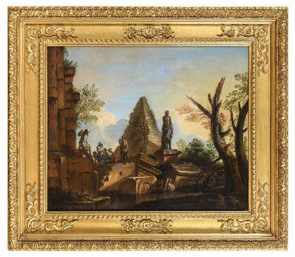 DIPINTO CAPRICCIO DI ROVINE ROMANE DI ANDREA LOCATELLI