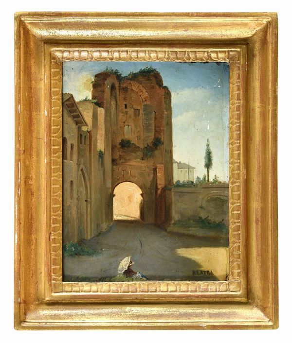DIPINTO PORTA CAELIMONTANA DI ERNESTO BERTEA
